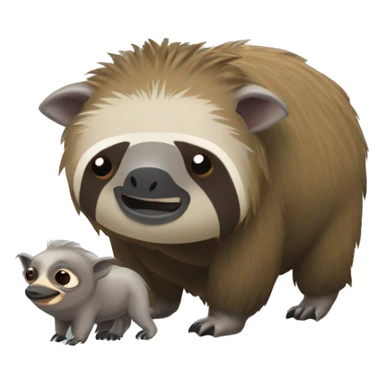 sloth next to a warthog sticker