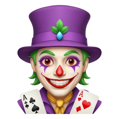 crazy colorful human jolly joker from poker sticker