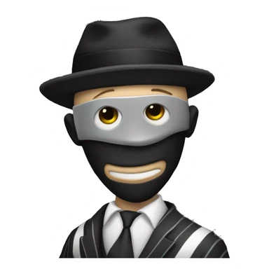 a classic thief with a hat mask and his iconic black and white striped suit sticker