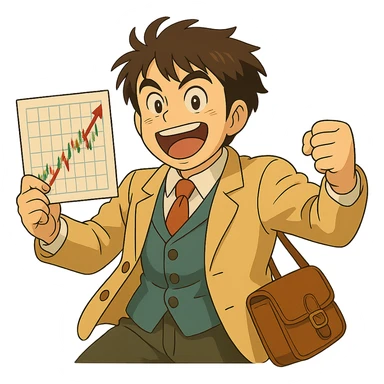 Remove the background, keep only the trader character in Ghibli style. sticker