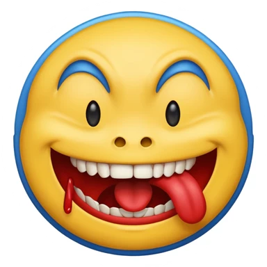 Happy face eating evil face sticker