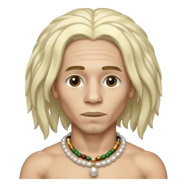  Male bob marley inspired hair platinum blonde with pearls makeup sticker