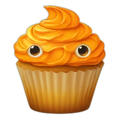 orange cupcake with eyes sticker