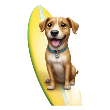 Dog on a surfboard sticker