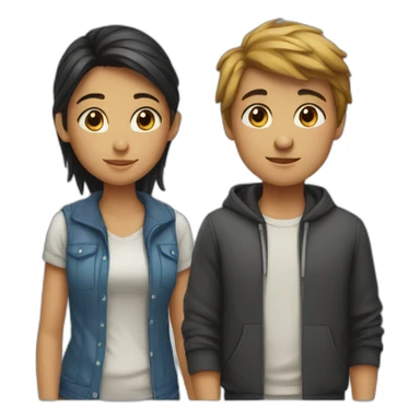 A girl and a boy  sticker