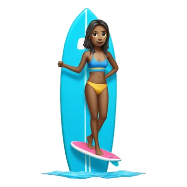 Girl standing on a blue paddle board  sticker