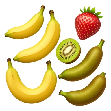 EMOJI DE BANANA, MORANGO, KIWI sticker