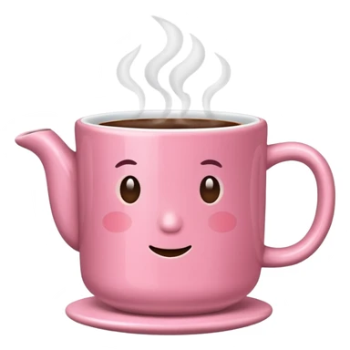 pink mug of steaming coffee sticker