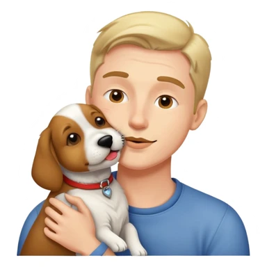 Guy kiss a dog sticker