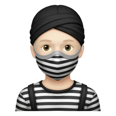 thief, with stripped shirt, facemask, thief mask. sticker
