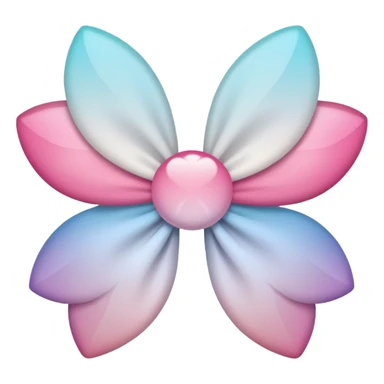 white sakura with a bow and gradient petals sticker