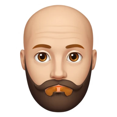 Bald with stylish beard with normal eyes sticker