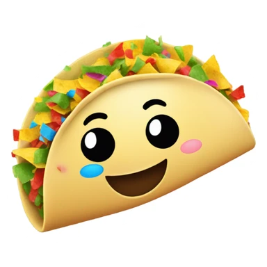 A taco filled with confetti and sunshine and a big smile ￼ sticker