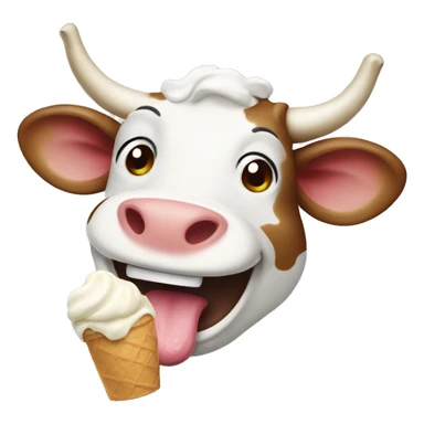 laughing cow eating ice cream sticker