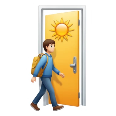 Walking out the door  sticker