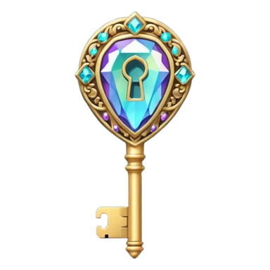 gemstone key unlocking a keyhole sticker