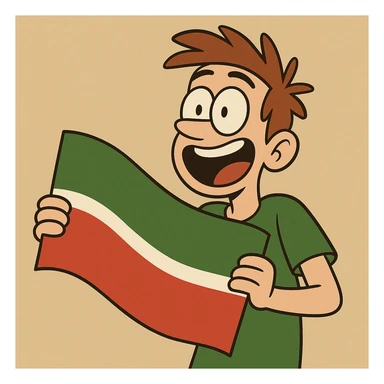 Tatarstan flag, cartoonish sticker