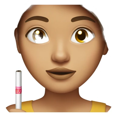 brown haired girl with cig in mouth sticker