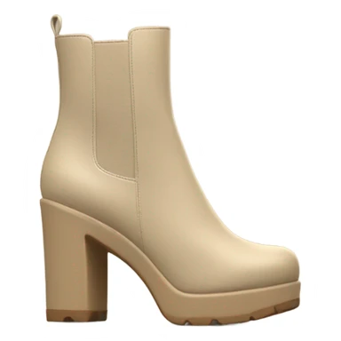 Beige platform heeled boots sticker