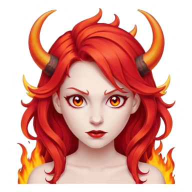 fire hair deamon woman sticker