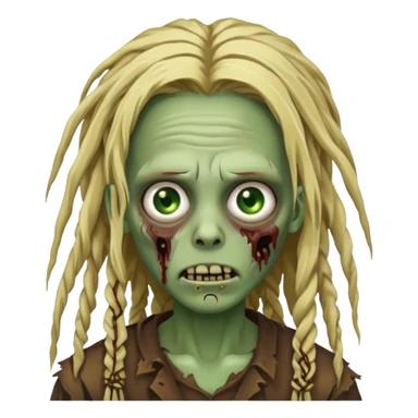 zombie with blonde n brown dreads  sticker