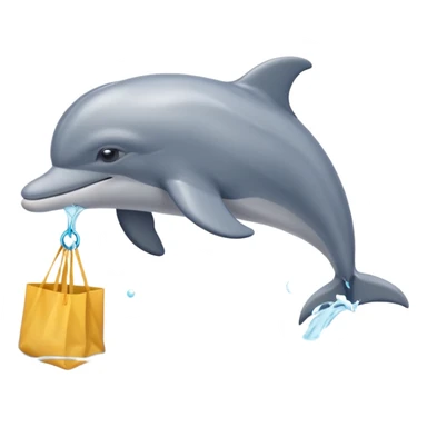 dolphin with plastic bag sticker
