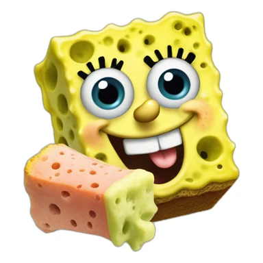 spongebob eating a sponge sticker