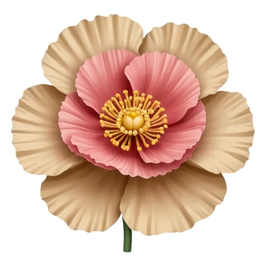 Carnation poppy beige light rose sticker