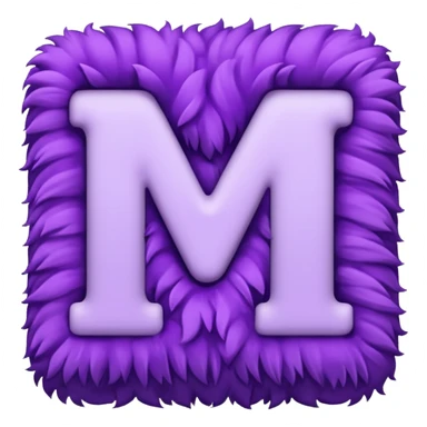 The fluffy letter M is purple in color sticker