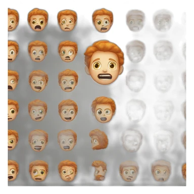 a ginger boy wearing a suit running away looking scared sticker