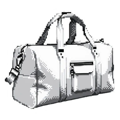 all white duffle bag with white strap sticker