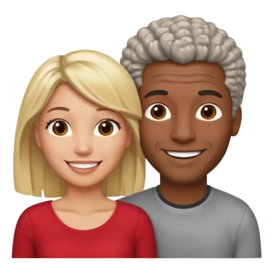 Black man salt n pepper hair smiling with blonde in love  sticker