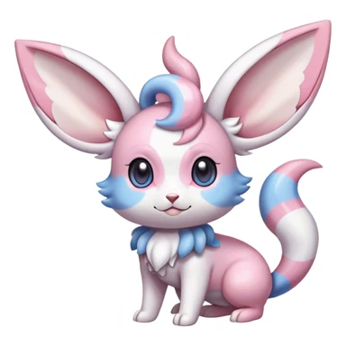 Colorful Sylveon-Espurr-Minccino-hybrid sticker