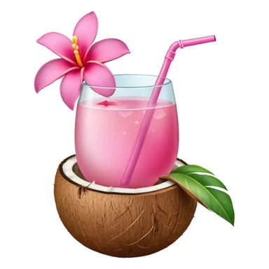coconut drink with flowers sticker