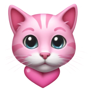Pink kitty heart sticker