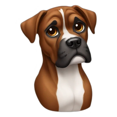 Boxer dog black brown sticker