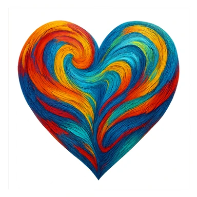 heart with a swirling oil paint effect sticker