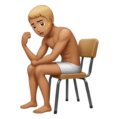 person hitting his head with a chair sticker