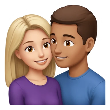 
Man head against woman head looking in their eyes sticker