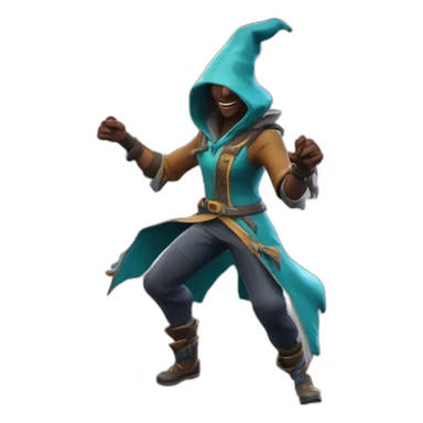 Le skin sorcière sorfeuse de fortnite entrain de danser le floss sticker