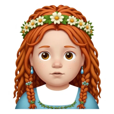 fat redhead kid with dreadlocks and floral tiara sticker