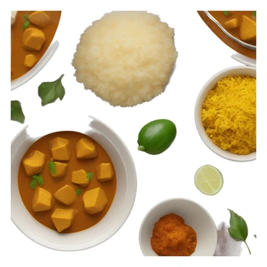 top-down bowl of curry sticker