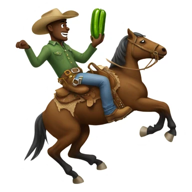 Cowboy riding a pickle  sticker