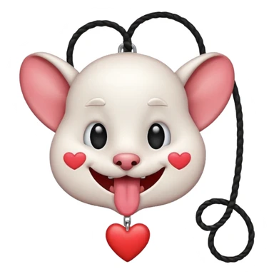 IOS heart eyes face with tongue out on leash sticker