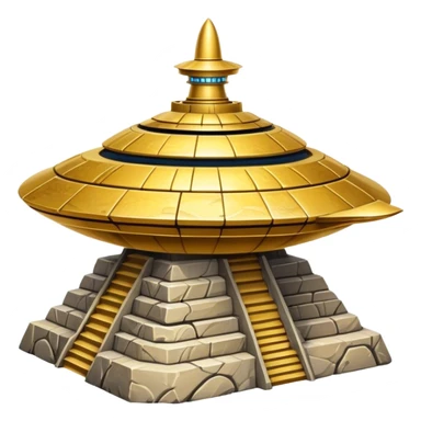 Annunaki ancient gold spaceship ziggurat top sticker