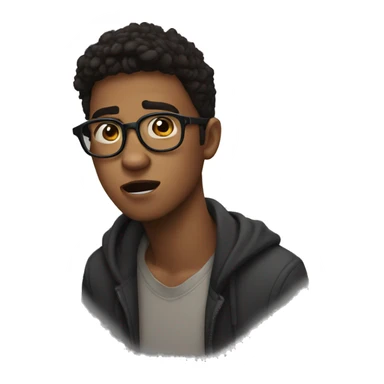 20 year old boy with black spectacles and shocking expression  sticker