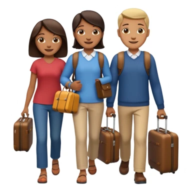 familia con maleta caminando sticker