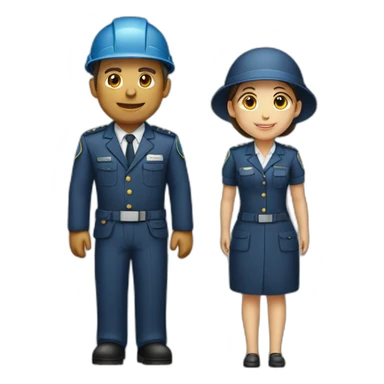 two architects a man and a woman in a uniform sticker