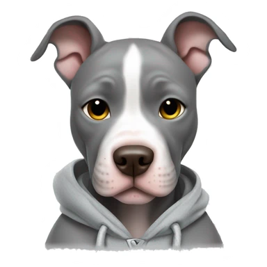 Grey pitbull puppy in a hoodie thumbs up sticker
