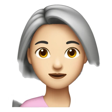 asian woman long hair with no bangs  sticker